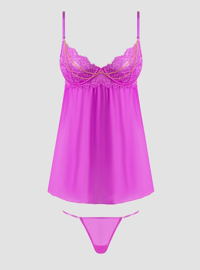NATASHA SPITZEN & KETTEN BABYDOLL & G-STRING SET