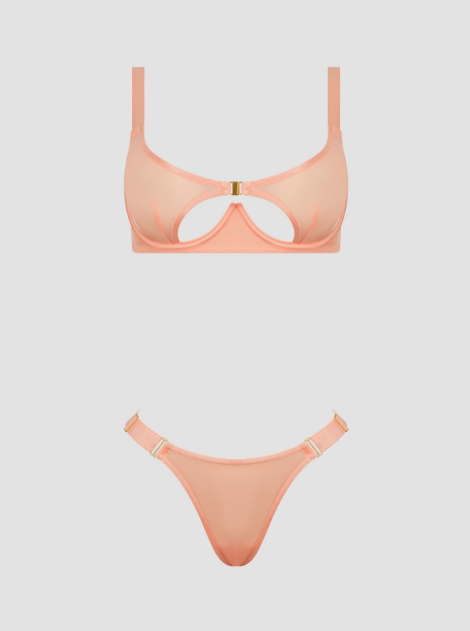 NATASHA SHIMMER MESH-BH- UND TANGA-SET