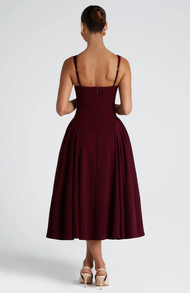 DAVINA MIDI-KLEID BLAU