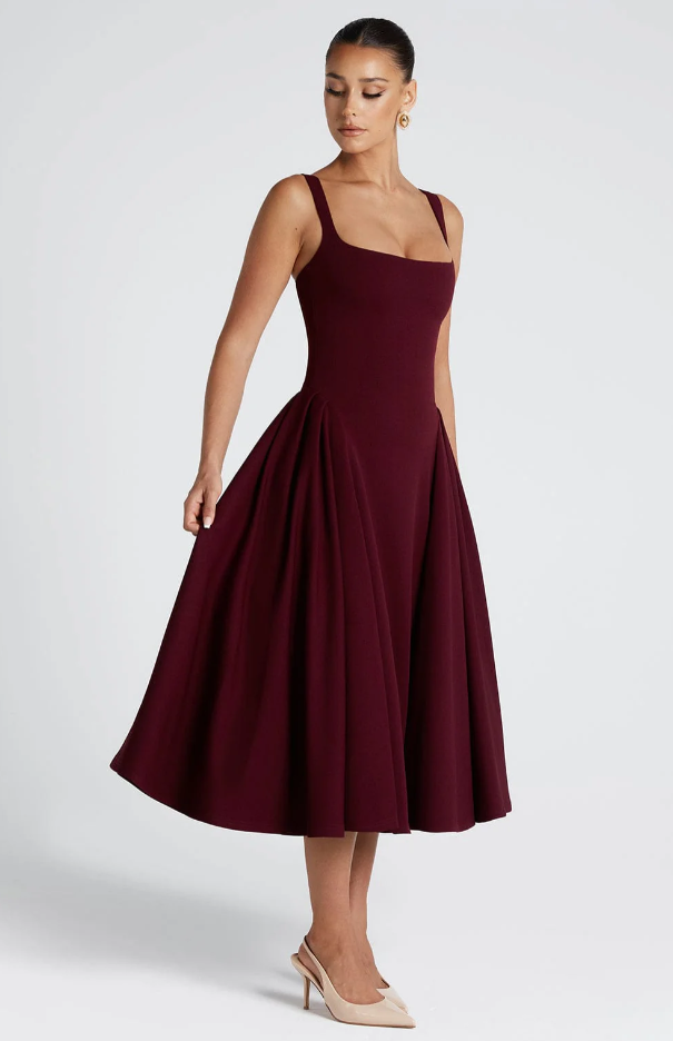 DAVINA MIDI-KLEID BLAU