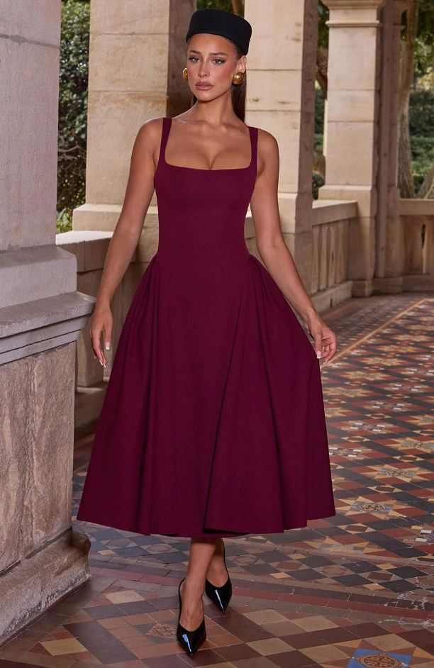 DAVINA MIDI-KLEID BLAU