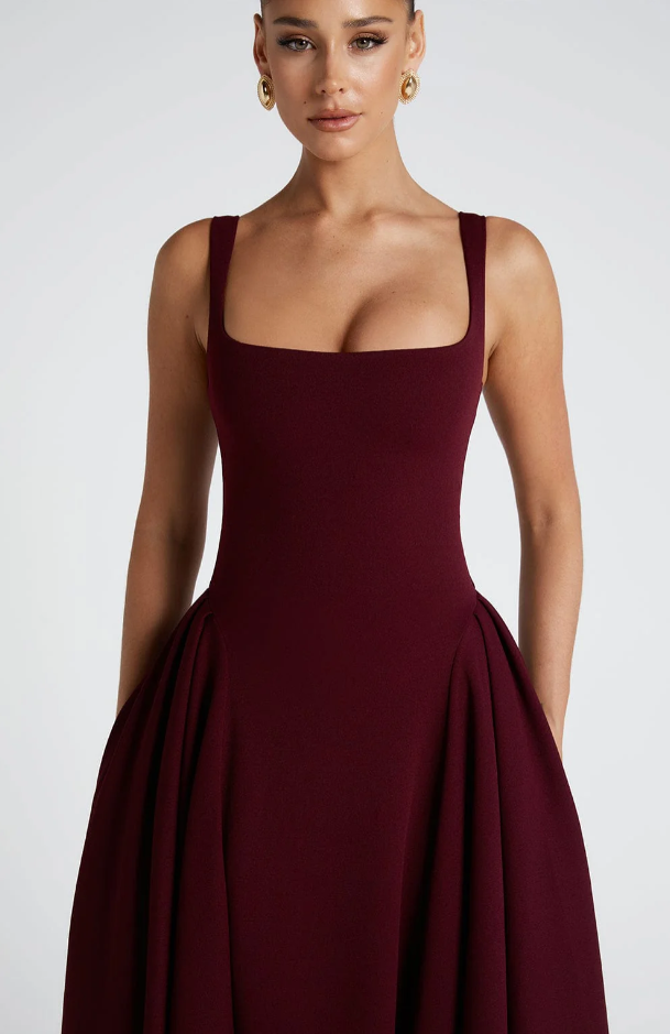 DAVINA MIDI-KLEID BLAU