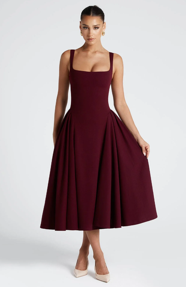DAVINA MIDI-KLEID BLAU