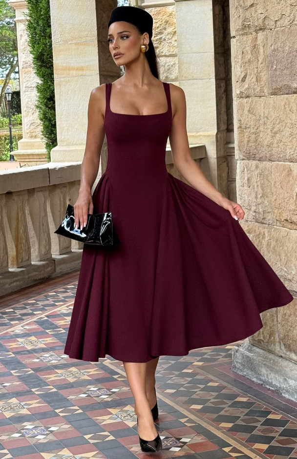 DAVINA MIDI-KLEID BLAU